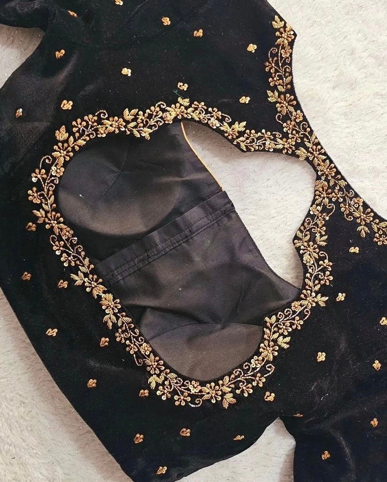 Pure Velvet Hand Embroidery Blouse