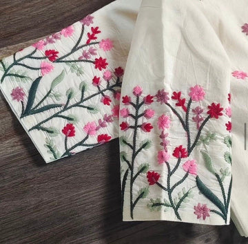 Cream Designer Ready Made Blouse