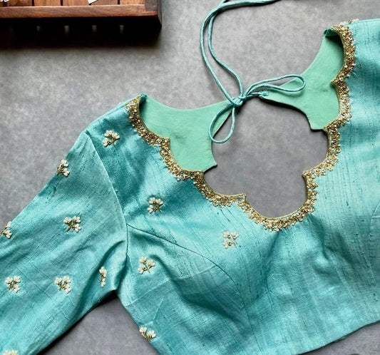 Sea Green Embroidered Blouse