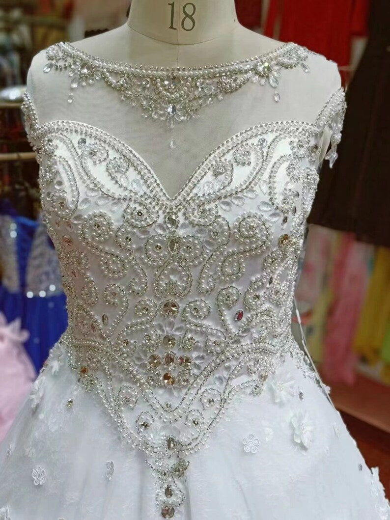 Floor Length Princess Lace Wedding Dress