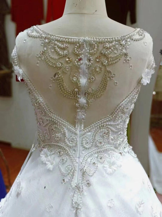 Floor Length Princess Lace Wedding Dress