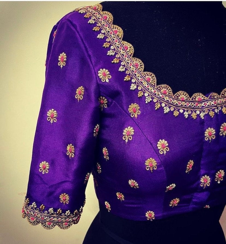 Purple Blouse Zardosi