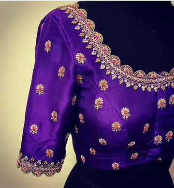 Purple Blouse Zardosi