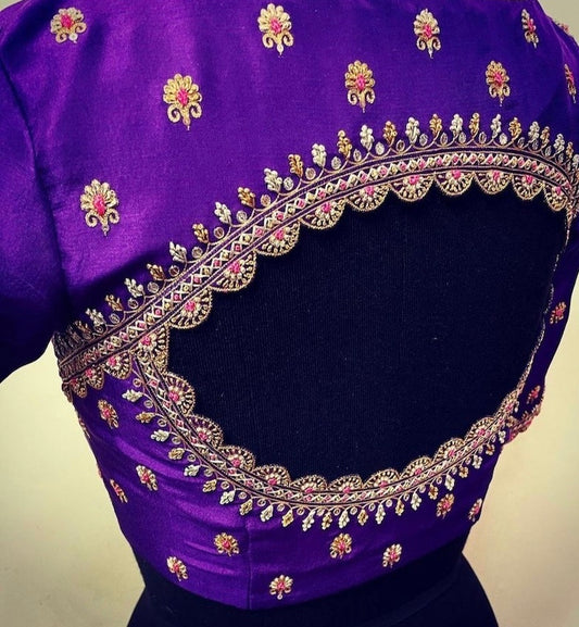 Purple Blouse Zardosi