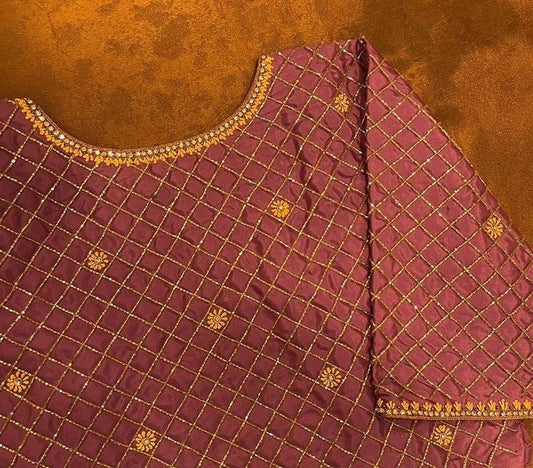 Onion Pink Embroidered Blouse