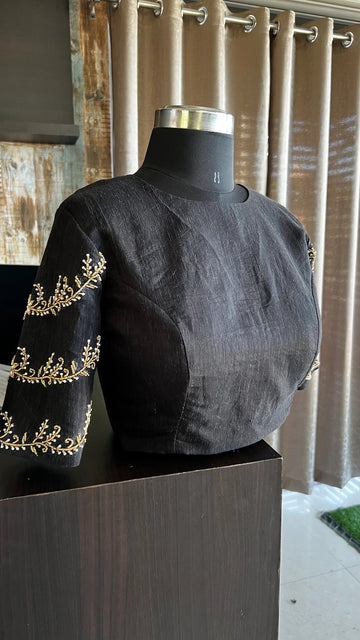 Indian Embroidered Black Georgette Lehenga Blouse