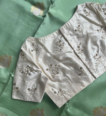 Cream Zardosi Work Blouse