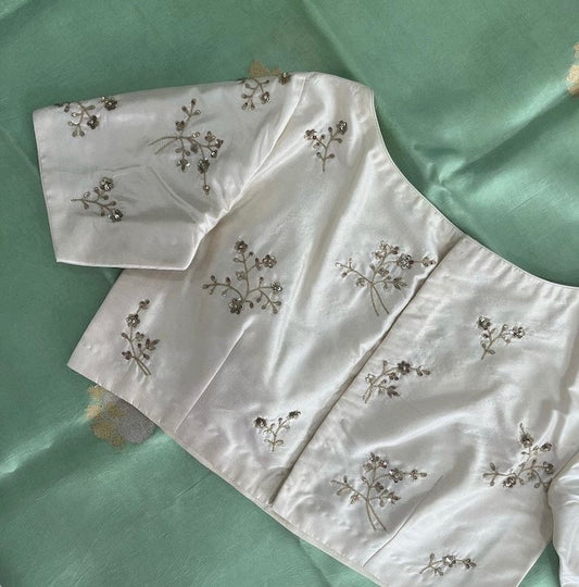 Cream Zardosi Work Blouse