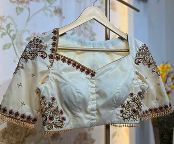 Off White Embroidered Blouse