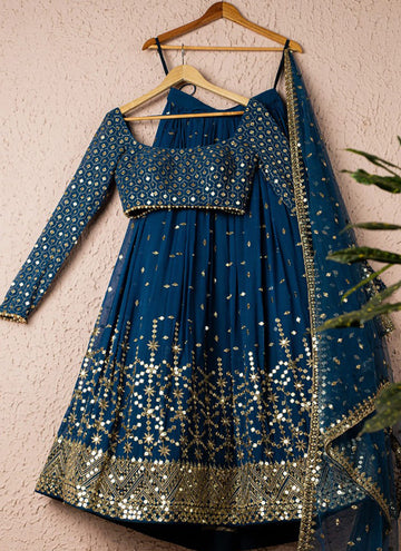 Wedding special blue color lehenga choli for stylish looks