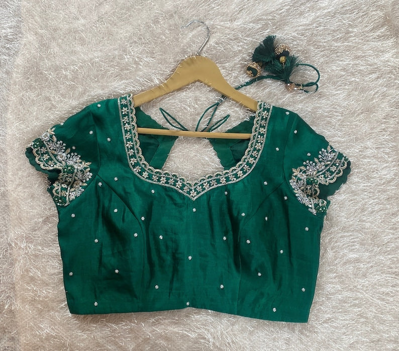 Green Ready Made Blouse
