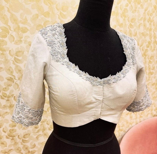 Off White Embroidered Blouse