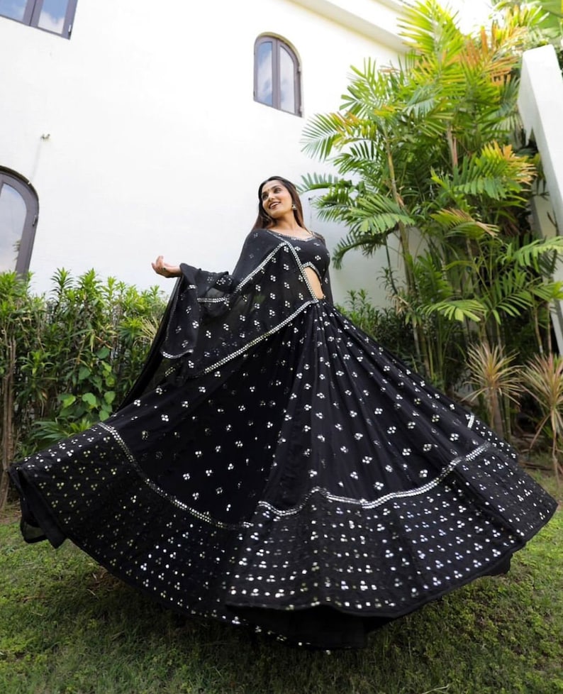 Heavy Embroidery Work with Sequence Lehenga Choli