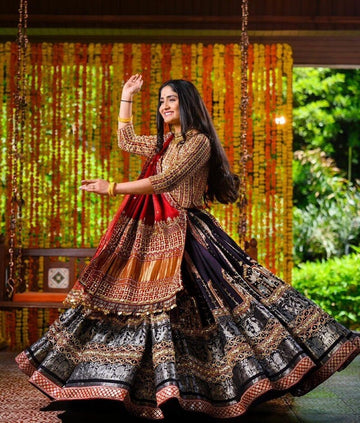 Navy Blue Colour Digital Printed Work Chaniya Choli with Dupatta