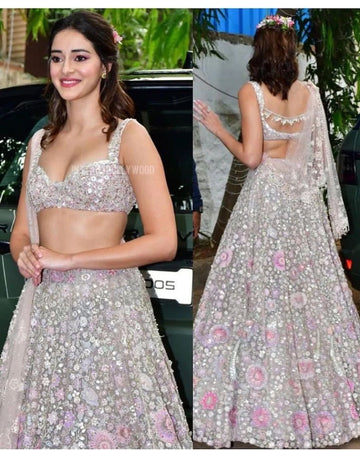 Ananya pandey stone embedded floral lehenga choli