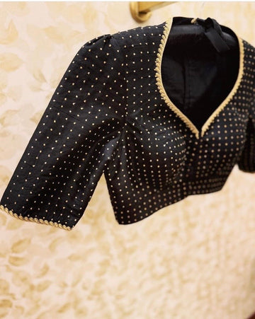 Black Ready Made Blouse Embroidery