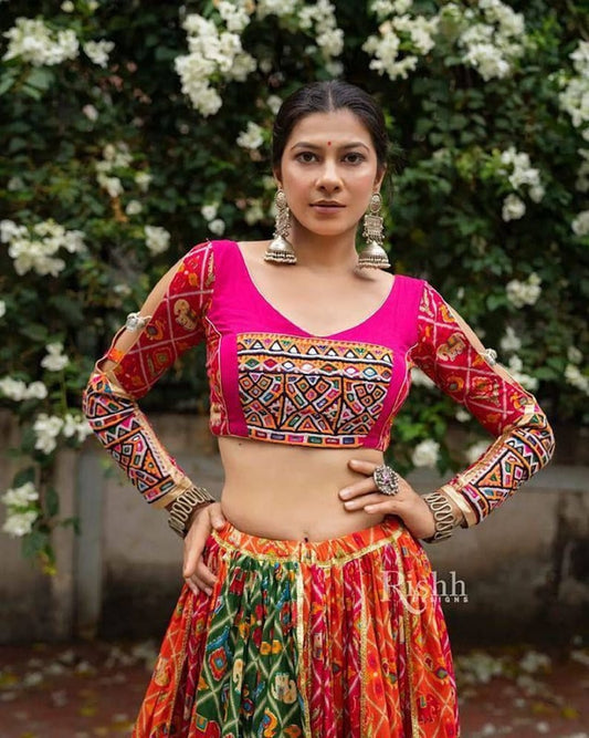 Similar Traditional Wear Navratri Designer Digital Printed Mirror Work Lehenga Set