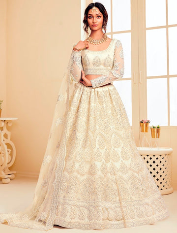 The White Bride Off White Heavy Embroidered Lehenga Choli