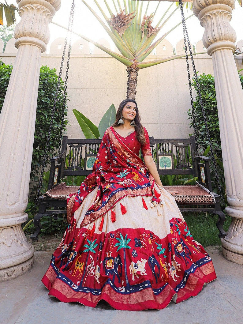 Grandiose Printed Red Designer Lehenga Choli