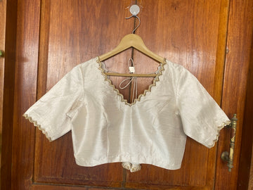 Cream Sleeve Ready Made Blouse