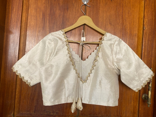 Cream Sleeve Ready Made Blouse