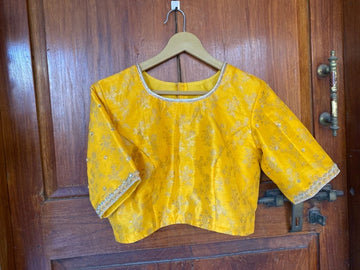 yellow banarasi blouse