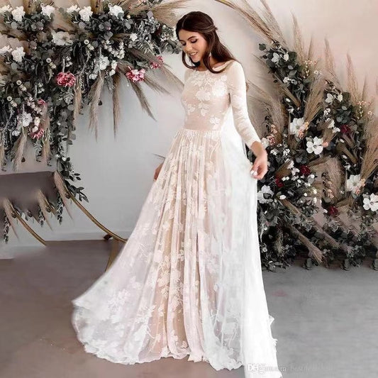 Boho Long Sleeve Wedding Dress