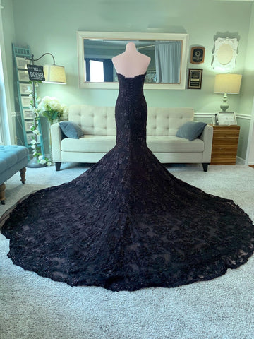 A-Line Black Wedding Dress