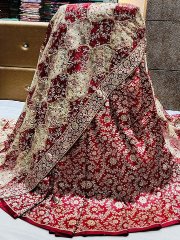 Embroidery Banarasi Unstitched Lehenga