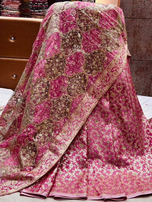 Embroidery Banarasi Unstitched Lehenga