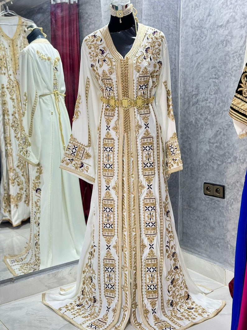 White Moroccan Caftan Dress