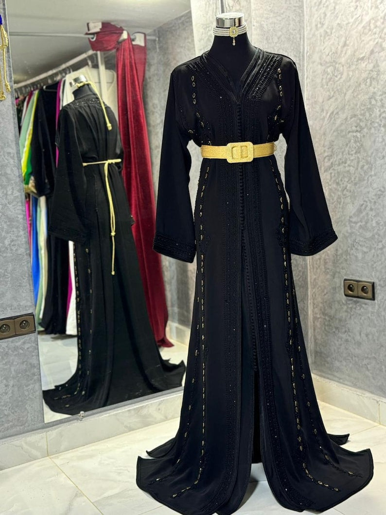 Black Authentic Moroccan Caftan Dress