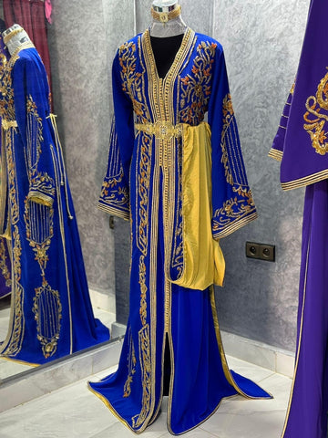 Royal Blue Moroccan Caftan Dress
