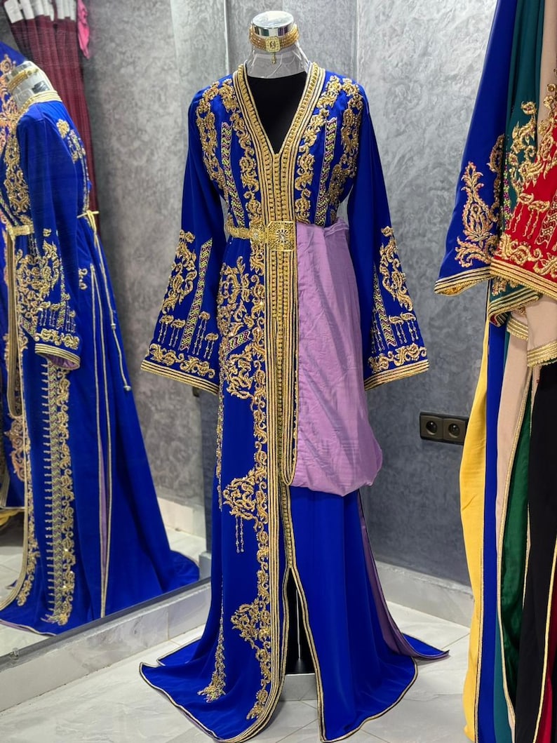 Luxury Royal Blue Moroccan Bridal Dress