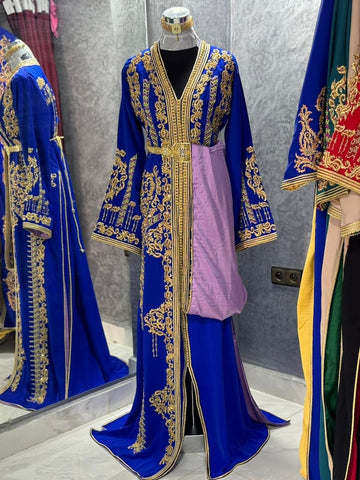 Luxury Royal Blue Moroccan Bridal Dress