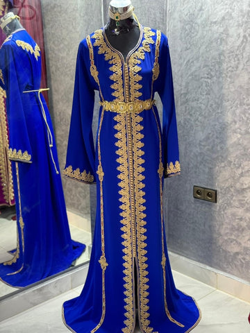 Elegant Blue Moroccan Takchita Dress