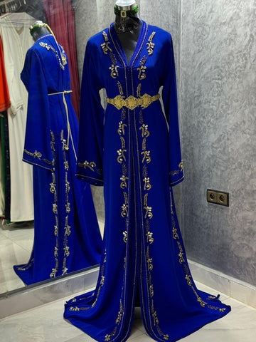 Luxury Royal Blue Moroccan Bridal Dress