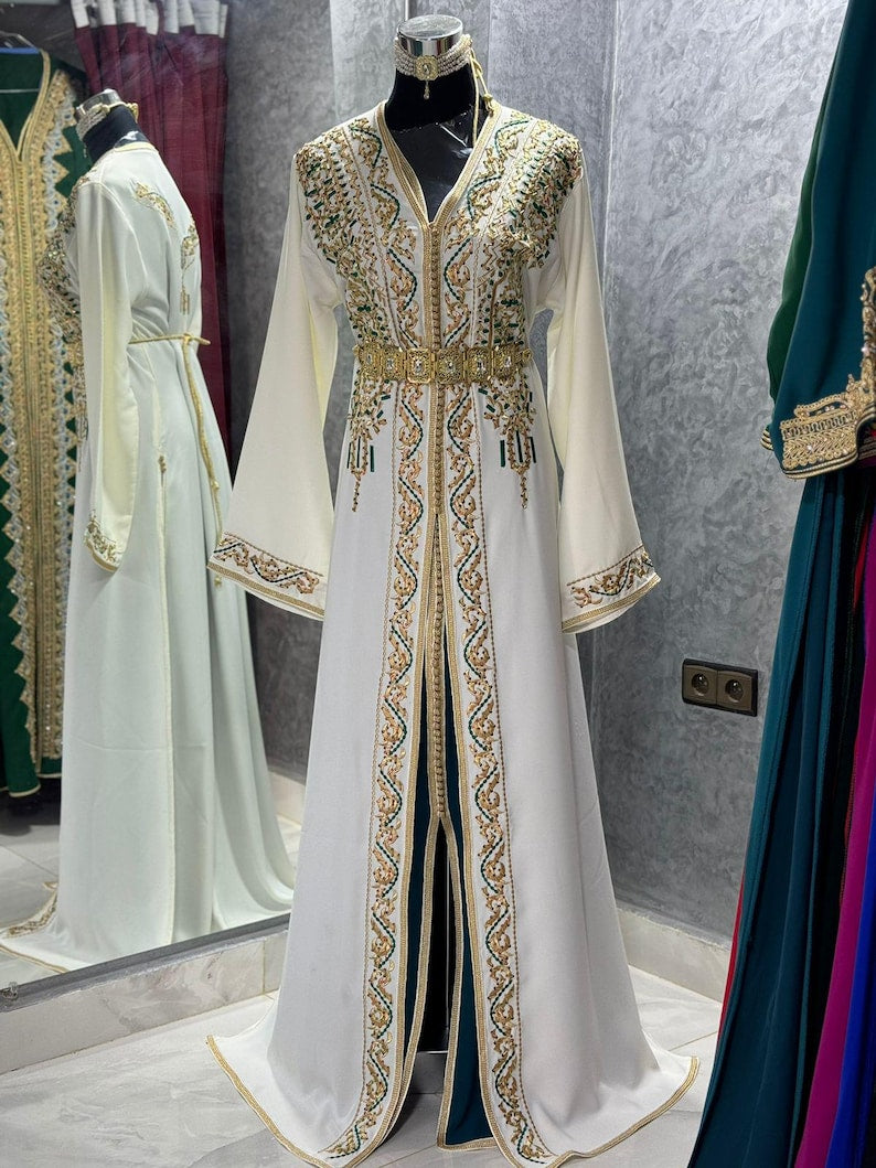 White And Black Royal Caftan for Women