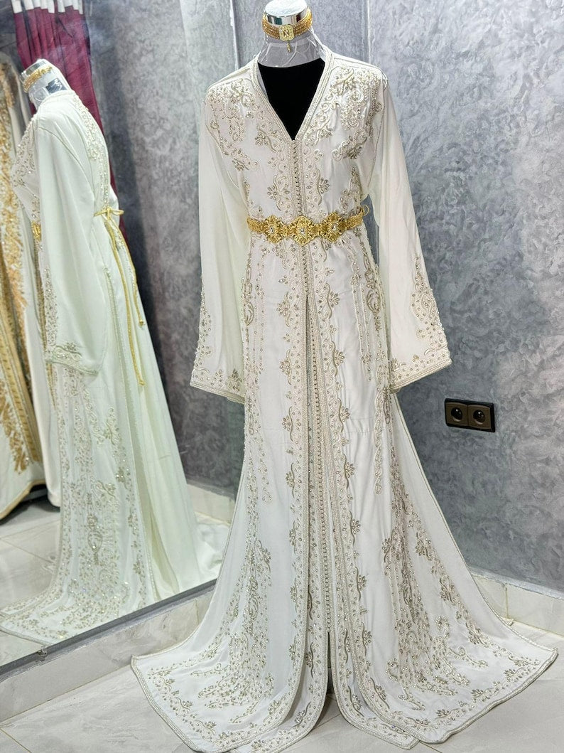 White Takchita Caftan for Women