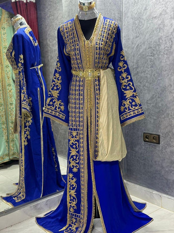 Royal Blue Moroccan Caftan Dress