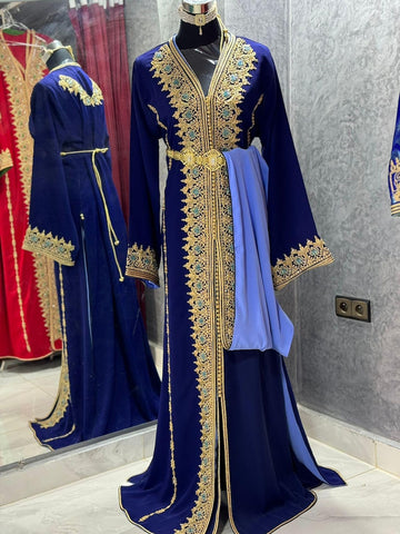 Royal Blue Moroccan Caftan Dress