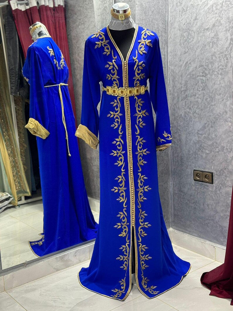 Royal Blue Moroccan Caftan Dress