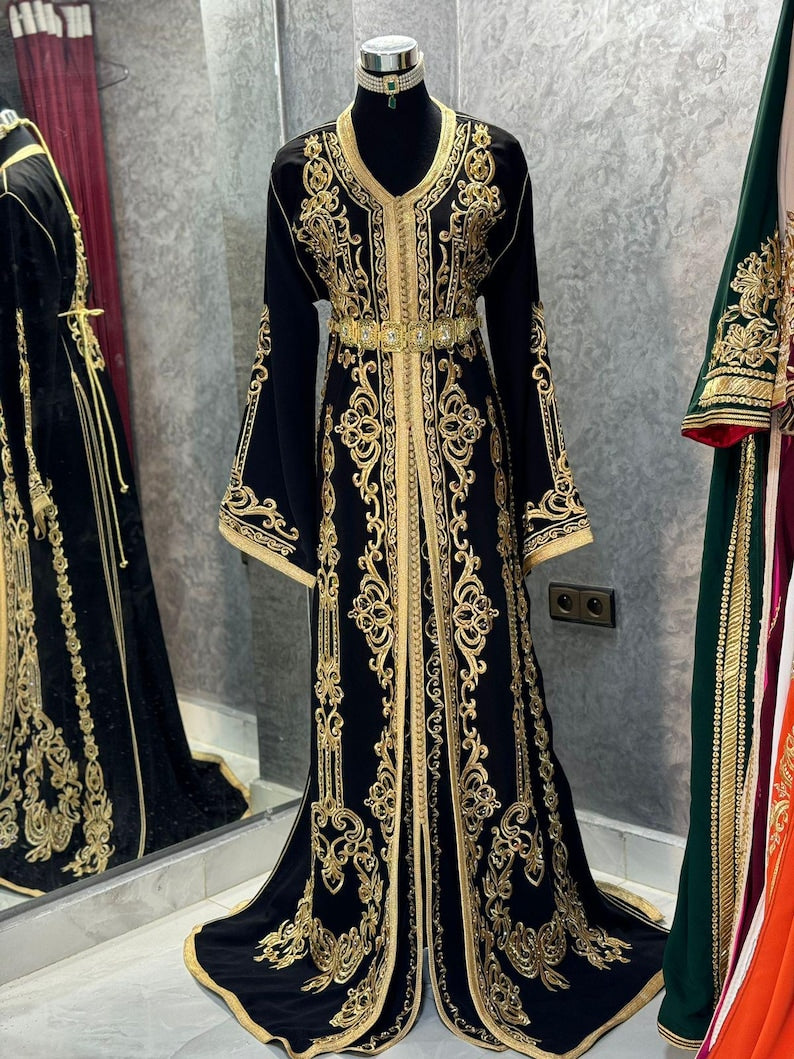Luxury Black Moroccan Caftan Dress