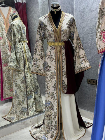 Authentic Moroccan Cream Caftan Dress