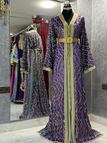 Moroccan Silk Multi-Colour Caftan