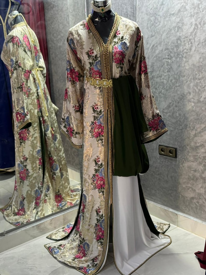 Moroccan Caftan Multi Colour Dress