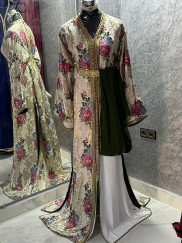 Moroccan Caftan Multi Colour Dress