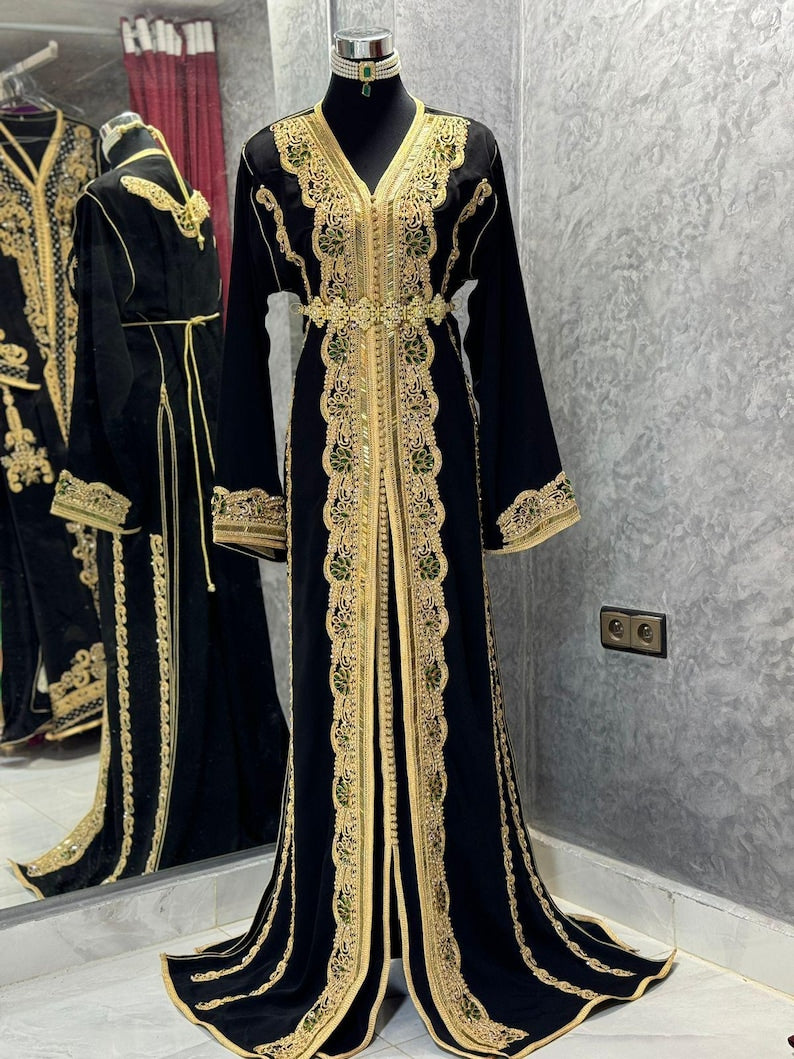 Luxury Black Moroccan Bridal Dress