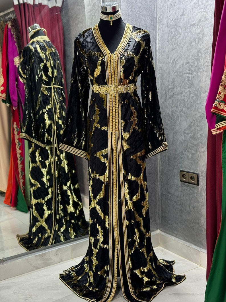 Authentic Moroccan Black Caftan Dress