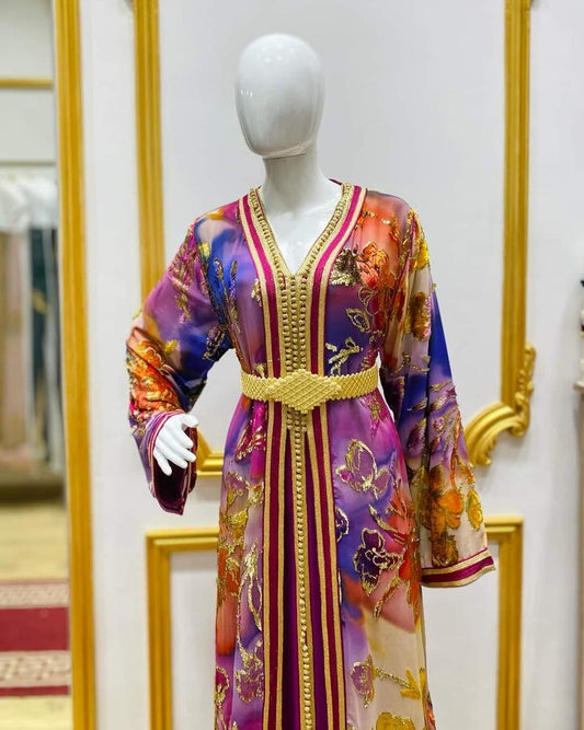 Luxury Moroccan Silk Takchita Dress
